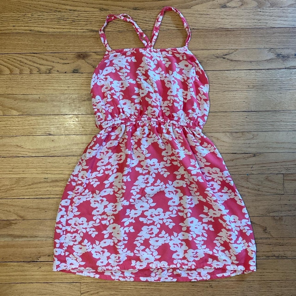 charlotte russe pink hibiscus pattern spaghetti strap summer dress